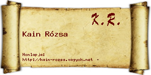 Kain Rózsa névjegykártya